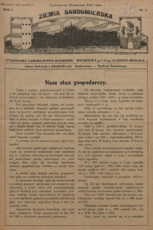 Ziemia Sandomierska : czasopismo samorządowo-społeczne. R. I, 1929, nr 3