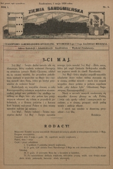 Ziemia Sandomierska : czasopismo samorządowo-społeczne. R. I, 1929, nr 4