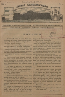 Ziemia Sandomierska : czasopismo samorządowo-społeczne. R. I, 1929, nr 5