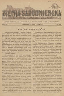 Ziemia Sandomierska : czasopismo samorządowo-społeczne. R. II, 1930, nr 14