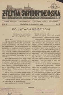 Ziemia Sandomierska : czasopismo samorządowo-społeczne. R. II, 1930, nr 16