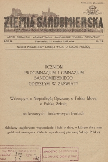 Ziemia Sandomierska : czasopismo samorządowo-społeczne. R. II, 1930, nr 19