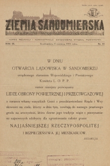 Ziemia Sandomierska : czasopismo samorządowo-społeczne. R. III, 1931, nr 11