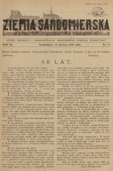 Ziemia Sandomierska : czasopismo samorządowo-społeczne. R. III, 1931, nr 12