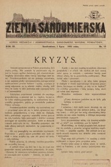 Ziemia Sandomierska : czasopismo samorządowo-społeczne. R. III, 1931, nr 13