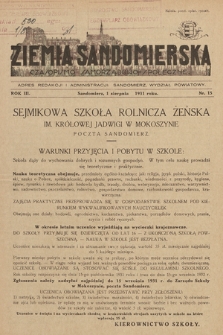 Ziemia Sandomierska : czasopismo samorządowo-społeczne. R. III, 1931, nr 15
