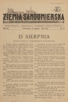 Ziemia Sandomierska : czasopismo samorządowo-społeczne. R. III, 1931, nr 16