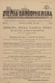 Ziemia Sandomierska : czasopismo samorządowo-społeczne. R. III, 1931, nr 17