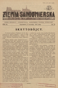 Ziemia Sandomierska : czasopismo samorządowo-społeczne. R. III, 1931, nr 18