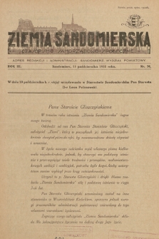 Ziemia Sandomierska : czasopismo samorządowo-społeczne. R. III, 1931, nr 20