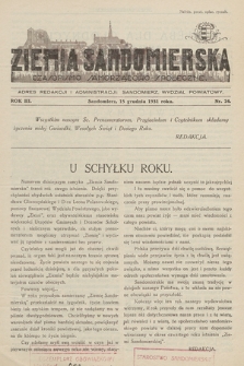 Ziemia Sandomierska : czasopismo samorządowo-społeczne. R. III, 1931, nr 24