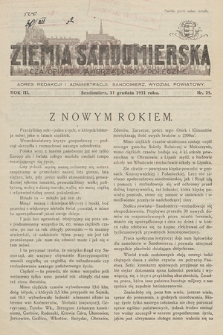 Ziemia Sandomierska : czasopismo samorządowo-społeczne. R. III, 1931, nr 25