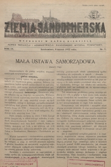Ziemia Sandomierska : czasopismo samorządowo-społeczne. R. IV, 1932, nr 7