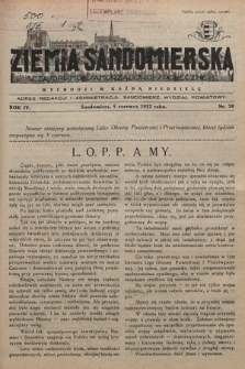 Ziemia Sandomierska : czasopismo samorządowo-społeczne. R. IV, 1932, nr 20