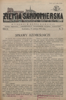 Ziemia Sandomierska : czasopismo samorządowo-społeczne. R. IV, 1932, nr 21