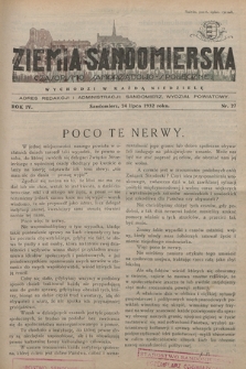 Ziemia Sandomierska : czasopismo samorządowo-społeczne. R. IV, 1932, nr 27
