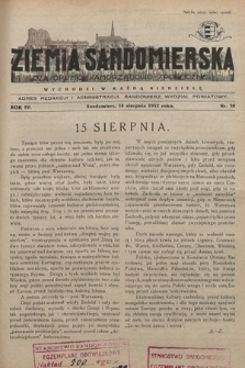 Ziemia Sandomierska : czasopismo samorządowo-społeczne. R. IV, 1932, nr 30