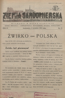 Ziemia Sandomierska : czasopismo samorządowo-społeczne. R. IV, 1932, nr 33