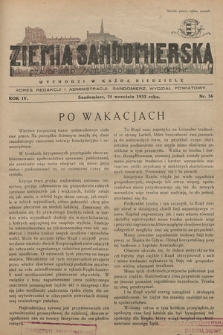 Ziemia Sandomierska : czasopismo samorządowo-społeczne. R. IV, 1932, nr 36