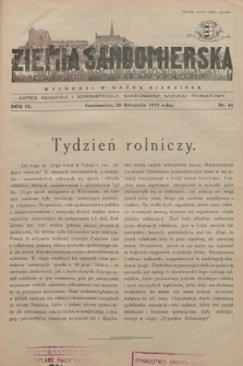 Ziemia Sandomierska : czasopismo samorządowo-społeczne. R. IV, 1932, nr 44