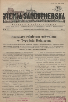 Ziemia Sandomierska : czasopismo samorządowo-społeczne. R. IV, 1932, nr 45