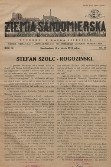 Ziemia Sandomierska : czasopismo samorządowo-społeczne. R. IV, 1932, nr 48