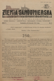 Ziemia Sandomierska : czasopismo samorządowo-społeczne. R. V, 1933, nr 4