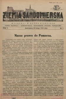 Ziemia Sandomierska : czasopismo samorządowo-społeczne. R. V, 1933, nr 9