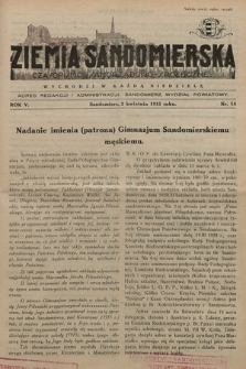 Ziemia Sandomierska : czasopismo samorządowo-społeczne. R. V, 1933, nr 14