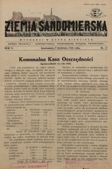 Ziemia Sandomierska : czasopismo samorządowo-społeczne. R. V, 1933, nr 15