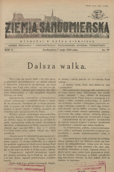 Ziemia Sandomierska : czasopismo samorządowo-społeczne. R. V, 1933, nr 19