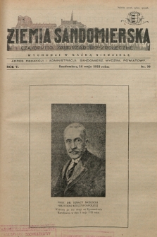 Ziemia Sandomierska : czasopismo samorządowo-społeczne. R. V, 1933, nr 20