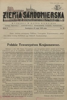 Ziemia Sandomierska : czasopismo samorządowo-społeczne. R. V, 1933, nr 21