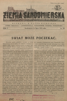 Ziemia Sandomierska : czasopismo samorządowo-społeczne. R. V, 1933, nr 29
