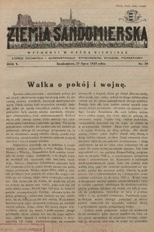 Ziemia Sandomierska : czasopismo samorządowo-społeczne. R. V, 1933, nr 30