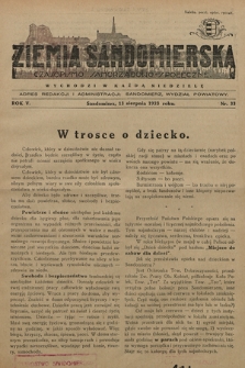 Ziemia Sandomierska : czasopismo samorządowo-społeczne. R. V, 1933, nr 33