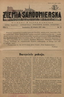 Ziemia Sandomierska : czasopismo samorządowo-społeczne. R. V, 1933, nr 34