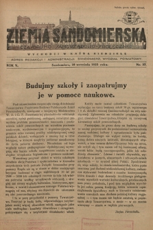Ziemia Sandomierska : czasopismo samorządowo-społeczne. R. V, 1933, nr 37