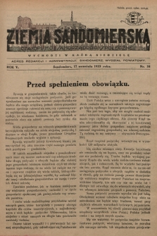 Ziemia Sandomierska : czasopismo samorządowo-społeczne. R. V, 1933, nr 38