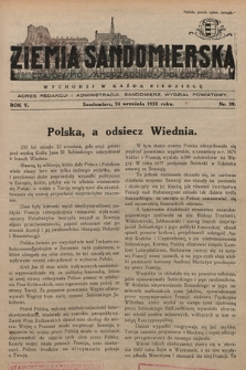 Ziemia Sandomierska : czasopismo samorządowo-społeczne. R. V, 1933, nr 39