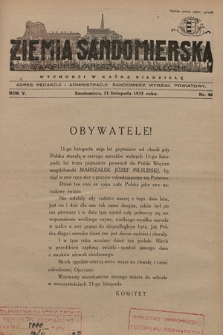 Ziemia Sandomierska : czasopismo samorządowo-społeczne. R. V, 1933, nr 46