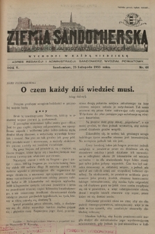 Ziemia Sandomierska : czasopismo samorządowo-społeczne. R. V, 1933, nr 48