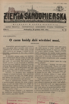 Ziemia Sandomierska : czasopismo samorządowo-społeczne. R. V, 1933, nr 50