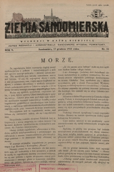 Ziemia Sandomierska : czasopismo samorządowo-społeczne. R. V, 1933, nr 51