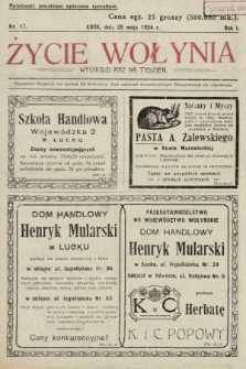 Życie Wołynia : czasopismo bezpartyjne, myśli i czynowi polskiemu na Wołyniu poświęcone. 1924, nr 17