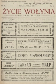 Życie Wołynia : czasopismo bezpartyjne, myśli i czynowi polskiemu na Wołyniu poświęcone. 1924, nr 24