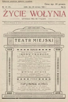 Życie Wołynia : czasopismo bezpartyjne, myśli i czynowi polskiemu na Wołyniu poświęcone. 1925, nr 26