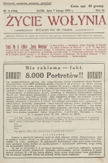 Życie Wołynia : czasopismo bezpartyjne, myśli i czynowi polskiemu na Wołyniu poświęcone. 1926, nr 6