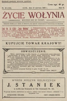 Życie Wołynia : czasopismo bezpartyjne, myśli i czynowi polskiemu na Wołyniu poświęcone. 1926, nr 26
