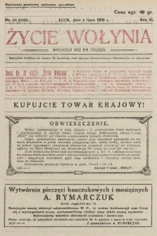 Życie Wołynia : czasopismo bezpartyjne, myśli i czynowi polskiemu na Wołyniu poświęcone. 1926, nr 27